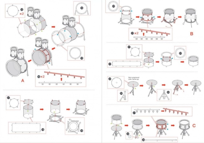 Metal Earth 3D Puzzle Drum Set