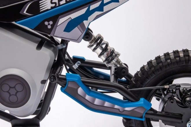 Battery-Powered Blue Kids Motocross Bike