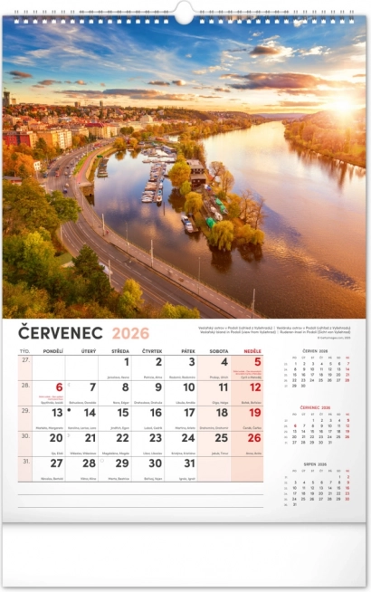 Calendrier mural Prague 2026
