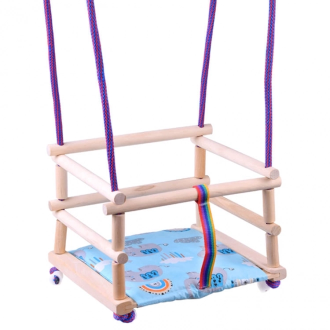 Colorful Wooden Swing with Cushion