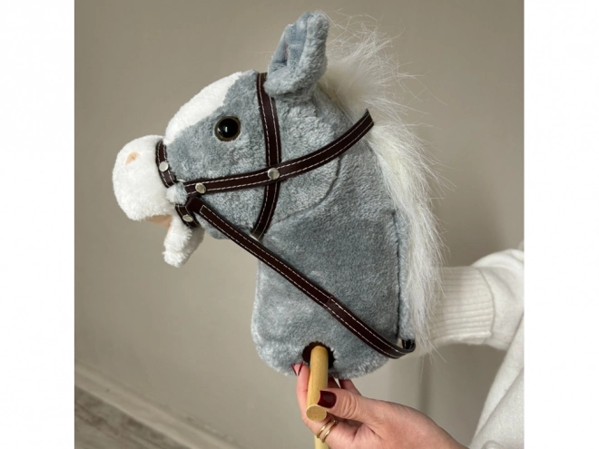 Interactive Hobby Horse with Gallop Sound and Movable Jaw