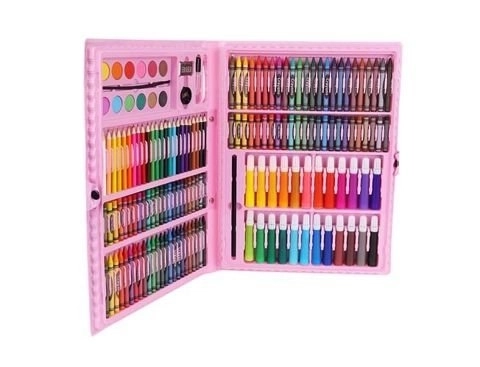 Painting and Drawing Set with Pink Case