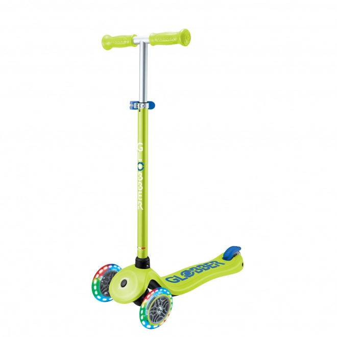 Kids Scooter with LED Wheels in Lime Green