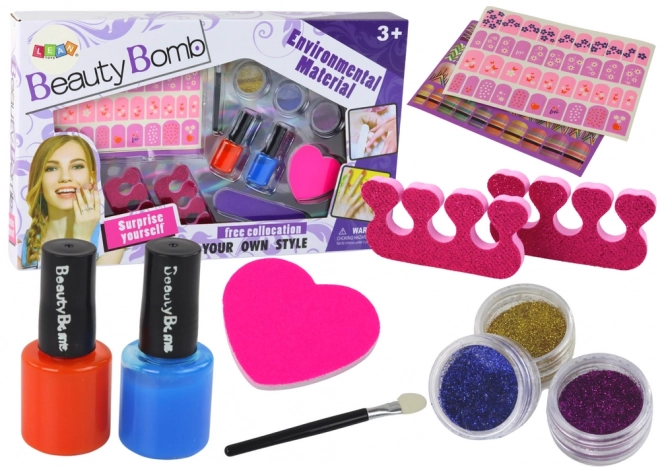 Nail Art Set with Stickers - Beauty Bomb