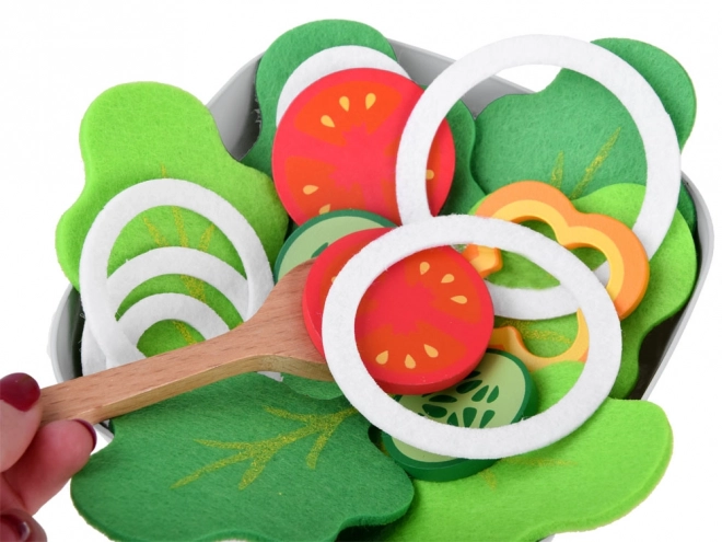 Wooden Salad Bowl Set for Kids