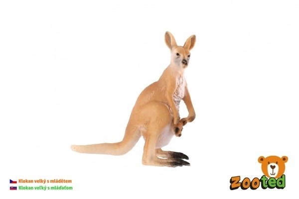 Large Kangaroo with Joey Plastic Toy 11cm in Bag