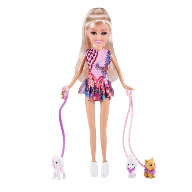 Sparkle Girlz Dog Walker Doll Set