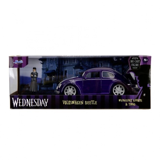 Wednesday Addams VW Beetle Toy with Figure