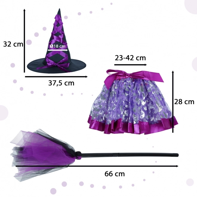 Carnival Witch Costume 3 Piece Set Purple