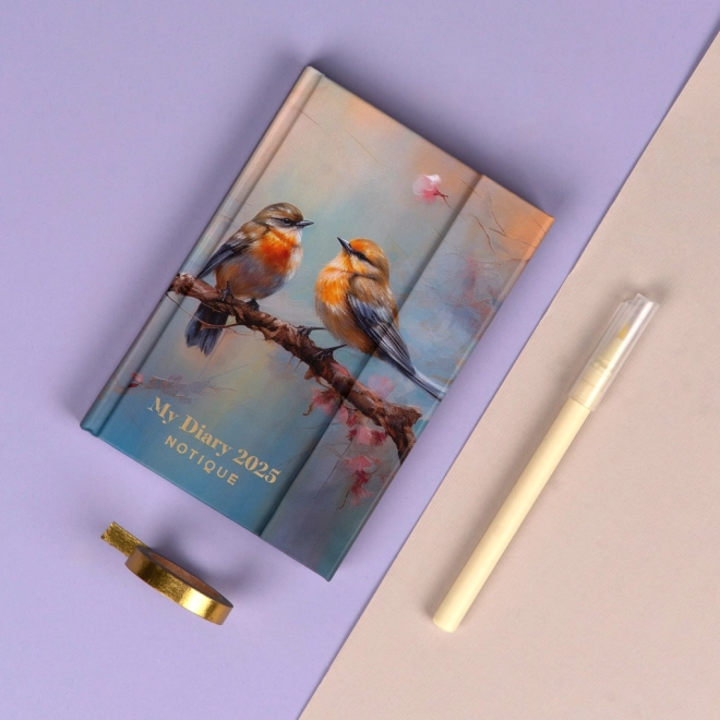 Weekly Magnetic Planner with Birds 2025