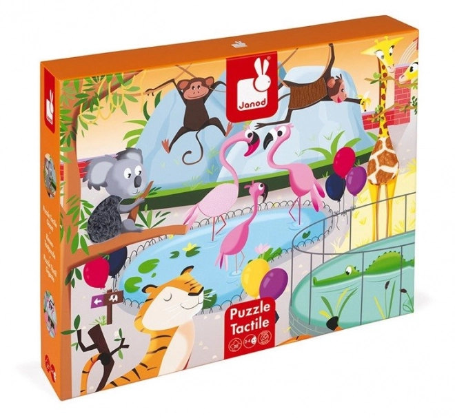 Janod Zoo Day Touch-and-Feel Puzzle