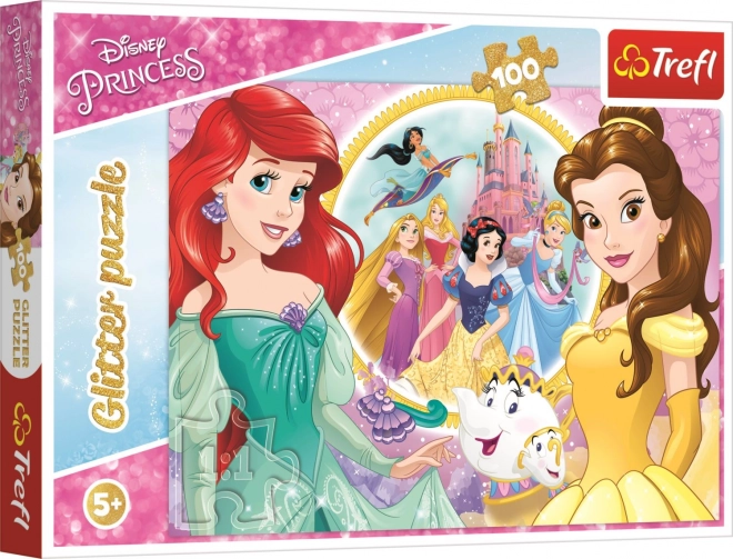 Trefl Disney Princess Glitter Puzzle Memories of Belle and Ariel 100 Pieces