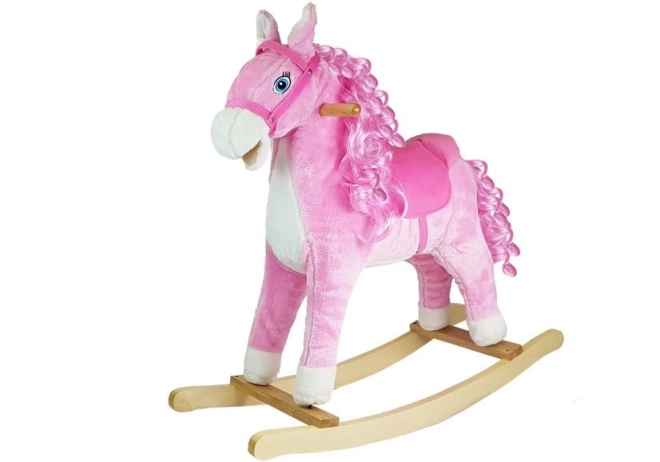 Pink Rocking Horse with Curls and Sound