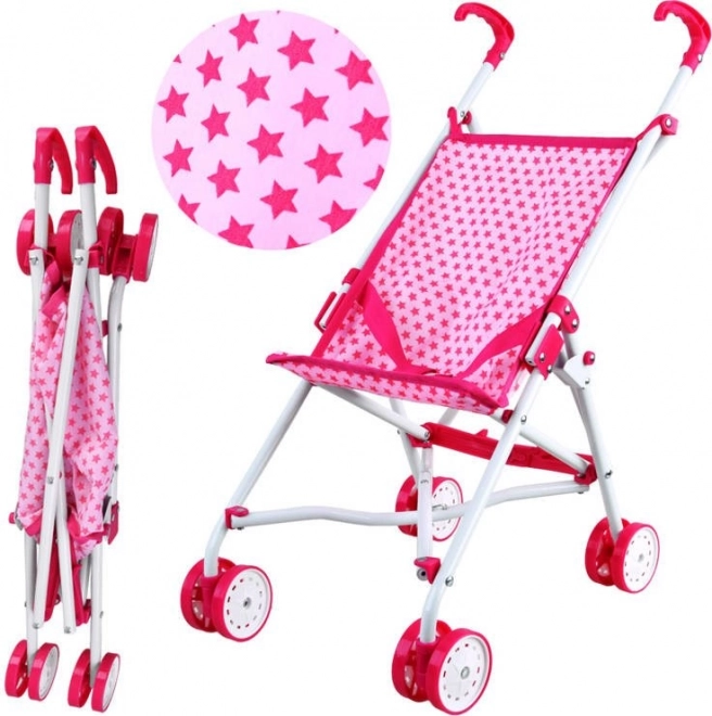 Lightweight Doll Stroller with Star Pattern