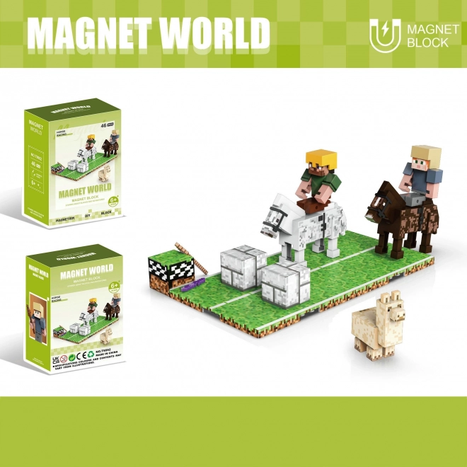 Bausteinset Magnet World Reiten