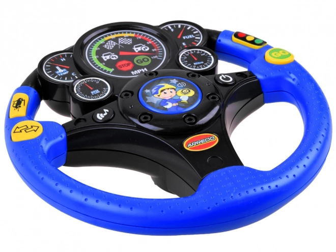 Interactive Steering Wheel with Sounds and Vibration – Red