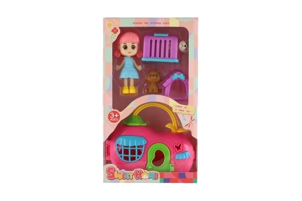 Doll with House and Pets Set