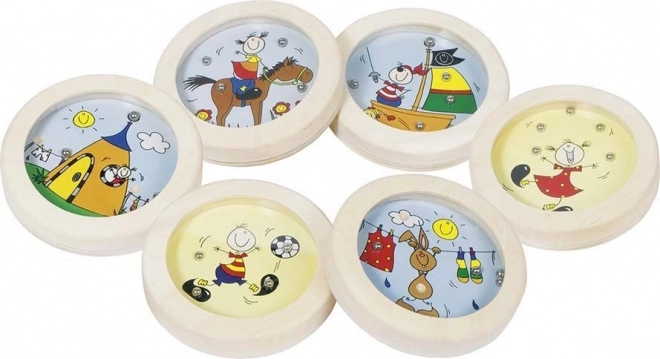 Goki Ball-to-Hole Skill Game Cheerful Figures