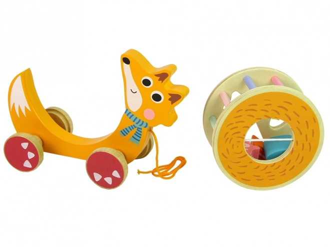 Fox Wooden Pull-Along Shape Sorter Blocks Toy