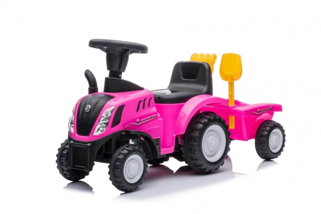 Riding Toy Tractor New Holland Pink