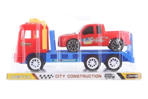 Plastic truck with a car for children