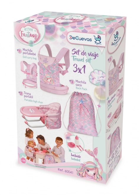 Travel Set for Dolls 3-in-1 Ocean Fantasy