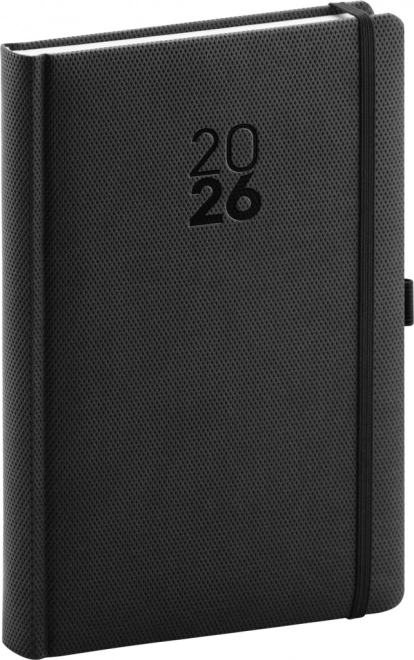 Agenda giornaliera Diamante 2026 nero 15 x 21 cm