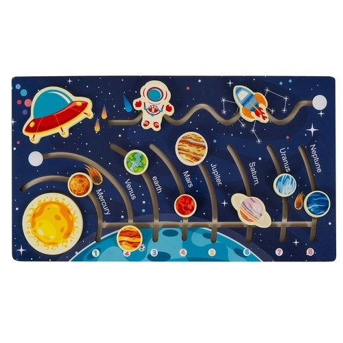 Wooden Montessori Solar System Puzzle