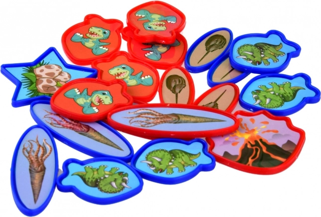 30 gettoni colorati con dinosauri