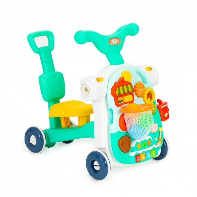 4-in-1 Children's Blue Ride-On and Educational Toy