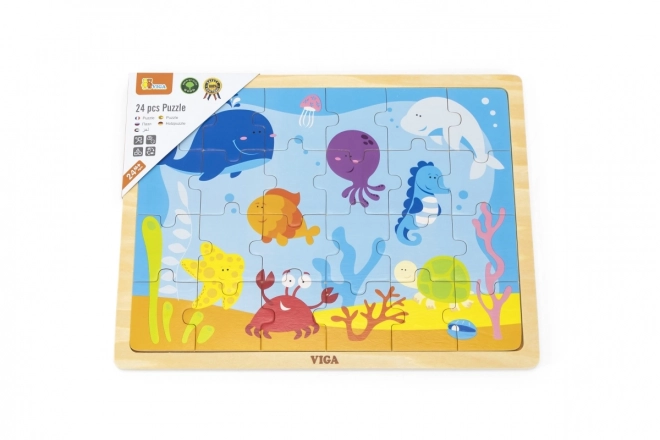 Wooden Puzzle 24-Piece Underwater World