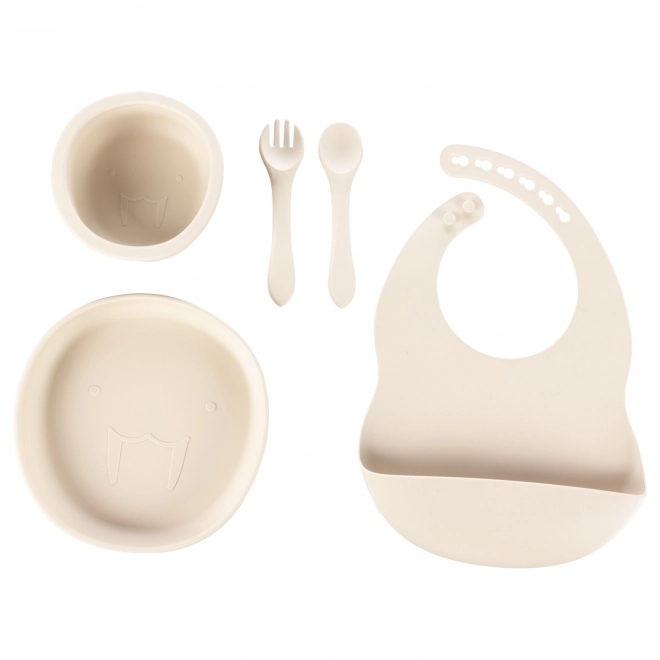 Silicone Baby Dining Set in Sand Beige