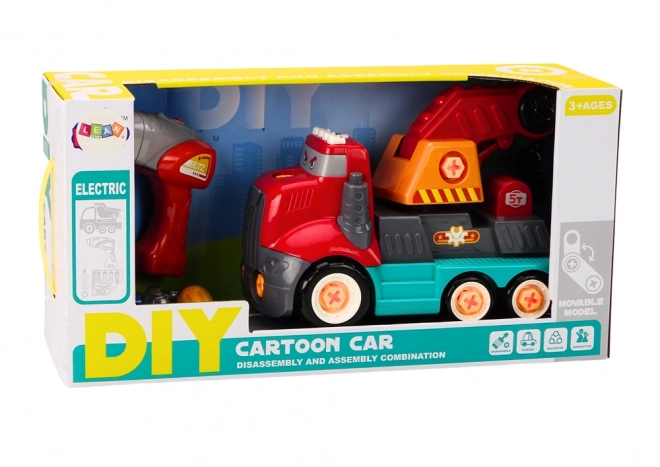 Cartoon Hook Truck DIY Red Crane