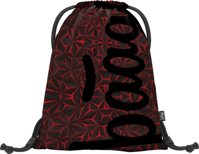 Baagl School Backpack Set - Core Red Polygon