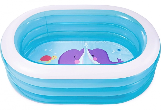 Inflatable oval children's pool for the garden