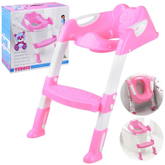 Pink Step Toilet Trainer with Adjustable Height