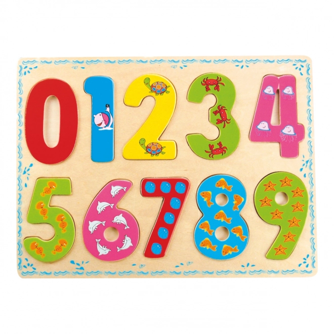 Wooden Counting Puzzle with Numbers