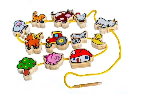 Lacing Toy My First Animals Wooden Set