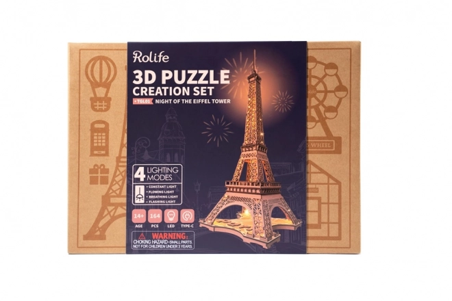 3D Wooden Puzzle of the Eiffel Tower by Rolife