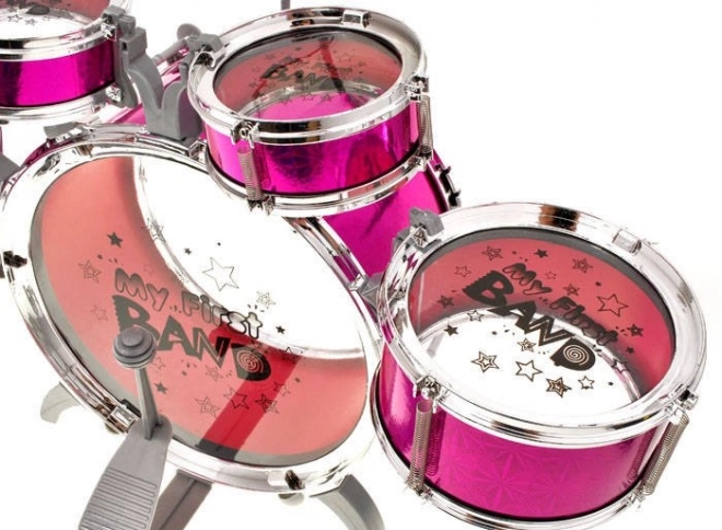 5-Piece Drum Set with Stool – pink