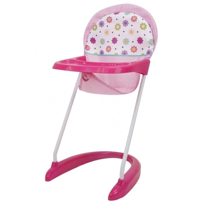 High chair for doll with spring pink design