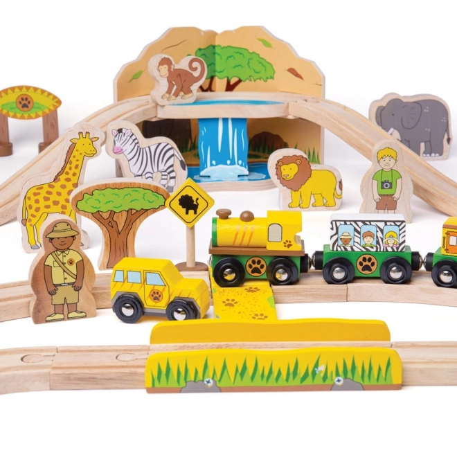 Wooden Train Safari Adventure Set