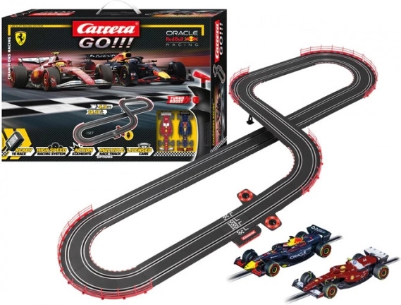 Pista elettrica Carrera GO Champion's Racing 4,3 m con auto F1 Ferrari e Red Bull