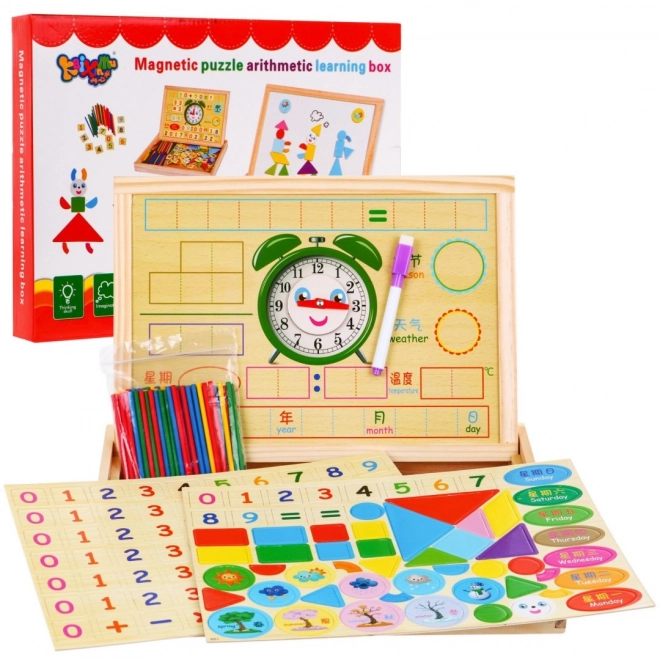 Wooden Magnetic Learning Board with Accessories for Children 3+