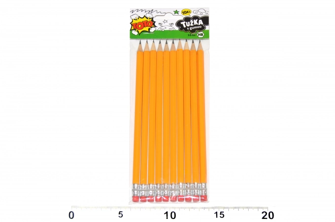 Pencil Set No.2 (HB) with Eraser - Pack of 10 Sharpened / Unsharpened