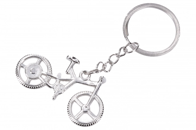 Bicycle Shape Silver Keychain