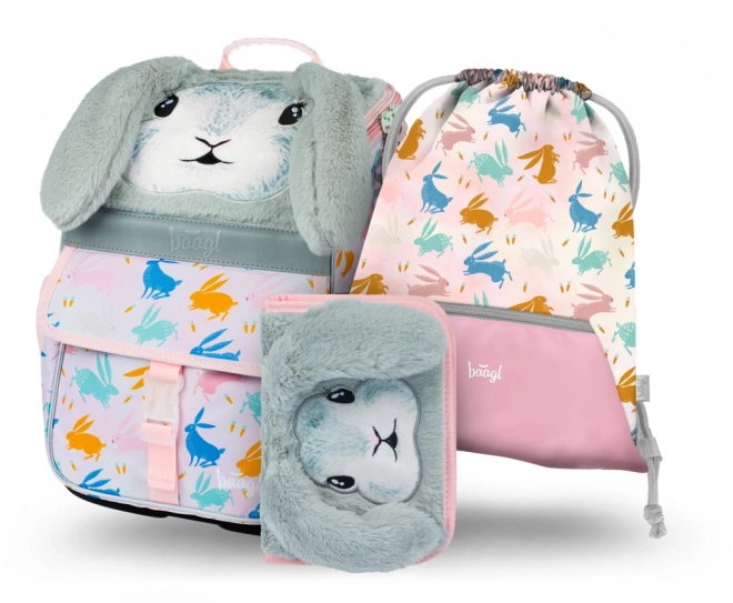 Zippy Bunny School Set: Backpack, Pencil Case, and Shoe Bag