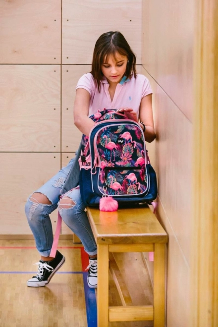 School Backpack Flamingo