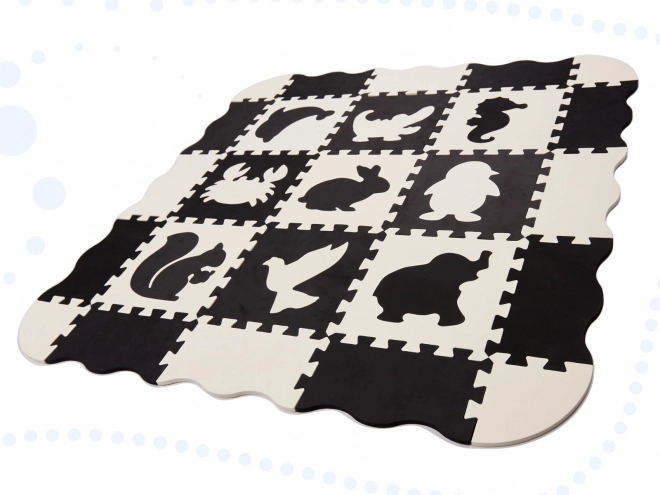 Mata educativa puzzle in schiuma nera 25 pezzi