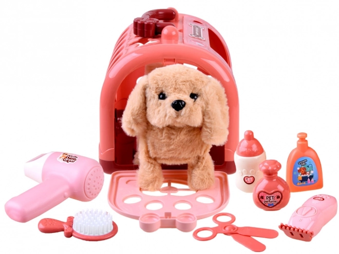 Interactive Plush Puppy with Spa Set